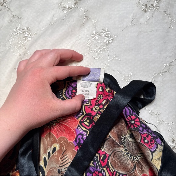 vintage 80s california dynasty golden floral satin bodysuit – size large - Picture 4 of 5
